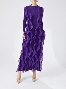 Abito <span class=keywords><strong>da</strong></span> <span class=keywords><strong>sera</strong></span> <span class=keywords><strong>da</strong></span> banchetto di fascia alta con pieghe <span class=keywords><strong>da</strong></span> donna abito lungo irregolare con volant di <span class=keywords><strong>grandi</strong></span> dimensioni personalizzato - Product Image 5