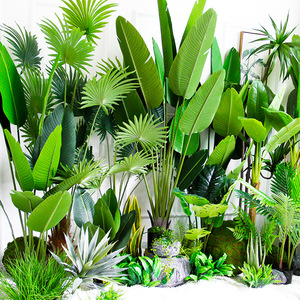 Plante artificielle sur pied en plastique souple, style nordique, grande taille, imitation palmier du voyageur, palmier Areca, bananier - Product Image 3