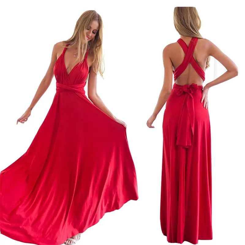Women's Infinity Dresses for Bridesmaids Convertible Multiway Wrap Backless Cocktail Evening Party Long Dress