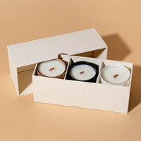 Custom Rigid Paper Candle Jar Packaging Box with Insert Base and Lid Luxury 2 Piece Empty Scented Candle Box