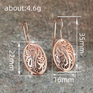 Boucles d'oreilles géométriques creuses sculptées pour femmes, bijoux élégants, délicats et polyvalents - Product Image 4