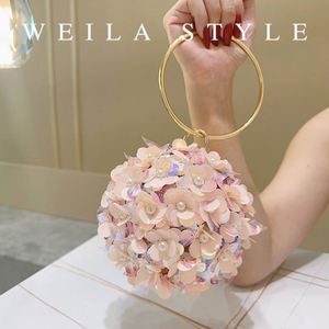 Bolso de Mano de Novia con Flores y Perlas para <span class=keywords><strong>Fiesta</strong></span> de Bodas - Product Image 3