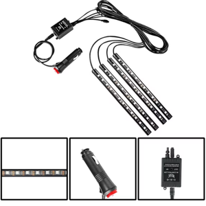 Bande lumineuse à 4 LED pour voitures, éclairage intérieur de voiture, couleur lumineuse, contrôle musical - Product Image 4