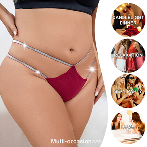 Disponibili Mutandine Sexy Taglie Forti per Donne, Biancheria Intima Rossa Vino per Signore Formose, Vendita all'Ingrosso Economica, Doppio Guaina Lucida 4XL - Product Image 3