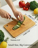 Planche à découper miniature en bambou 9x6, écologique, recyclée, non toxique, légère, avec poignée, pour fruits, fromages, petit-déjeuner, cuisine, pique-nique