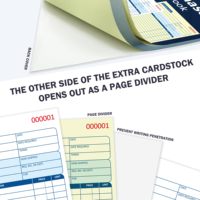 Formulaires de commande personnalisés en 2 exemplaires autocopiants, numérotés, reliés en spirale, format A4, avec carnet de reçus et factures 5-9/16x8-7/16, et bloc-notes de livraison format A5