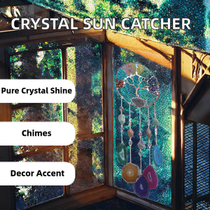 Attrape-rêves en cristal naturel, art populaire, attrape-vent, attrape-soleil, arc-en-ciel, pendentif lune, ornement de Noël, un article très vendu - Product Image 2