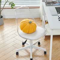 Chaise de bureau moderne à roulettes avec coque transparente, réglable en hauteur et pivotante, pour ordinateur