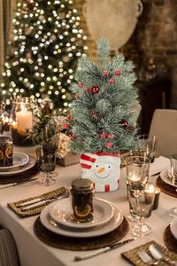 Décorations de table de Noël rouge, blanc et or, décorations de Noël pour table de buffet, décoration de Noël pour table à manger, décoration de Noël pour table basse - Product Image 4