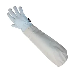 Guanto Juba - HG213MGTO 7/S Garden - Colore: Bianco/Beige - Apicoltura. Guanto da apicoltore in pelle pieno fiore. Pollice montato su supporto. - Product Image 1