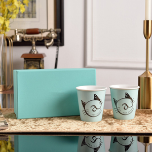 T Blue Mugs Set Bone China Brand Ceramic Coffee Cup Couple Cups with <b>Gift</b> <b>Box</b> - Product Image 2