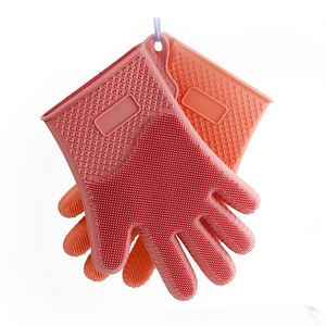 Gants de nettoyage en silicone isolants thermiquement, imperméables, texture diamant, taille adulte, bleu, violet, jaune, rouge - Product Image 4