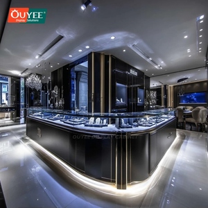 <span class=keywords><strong>Vitrine</strong></span> de présentation de bijoux en <span class=keywords><strong>verre</strong></span> design avec cadre métallique et éclairage <span class=keywords><strong>LED</strong></span> pour boutique et zone de vente au détail - Product Image 1