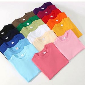 Design Factory Wholesale Men's T-Shirts 300G Pure Cotton Custom Logo Solid Color Half Short <b>Sleeved</b> Long Knitted T-Shirt - Product Image 5