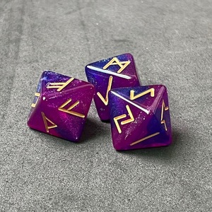 Dados de Runas de Lujo Duraderos Grabados en Acrílico de 8 Caras, Octaedro Hueco de Fantasía con Constelaciones Europeas y Americanas - Product Image 3