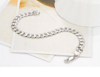 Bijoux Hip Hop Bracelet chaîne à maillons cubains réglable en argent sterling 925 pour hommes