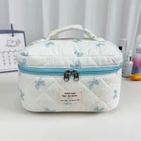 Tas Kosmetik Genggam Berhias Pita Grosir Pabrik, Tas Penyimpanan Perjalanan yang Dapat Dipisah untuk Produk Perawatan Kulit