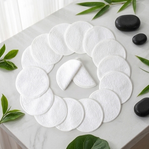 Tampons démaquillants réutilisables en coton de bambou avec sac de lavage et boîte de rangement - Disques de coton lavables écologiques - Product Image 6