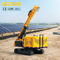 Pileuse hydraulique solaire à 6 cylindres haute puissance, engin de pieutage photovoltaïque sur chenilles pour projets solaires
