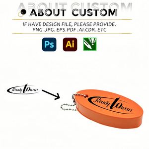 Porte-clés flottant bleu personnalisé avec logo, porte-clés ovale marin, porte-clés flottant pour la pêche, le surf, la navigation, les activités de plein air - Product Image 3