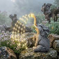 Luces Solares para Exteriores con Forma de Elefante, 50 LED, Luz de Resina con Efecto de Flujo para Jardín, Patio, Regalo y Compradores al por Mayor