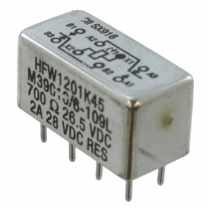 Relé HFW1201K45 de Uso General DPDT 2A 26.5V Especialmente Diseñado para Relés de Señal, Relés de hasta 2 Amperios - Product Image 1