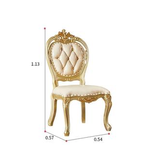Mesa de comedor de mármol redonda con marco de madera europeo de lujo con silla de cuero champán dorado <span class=keywords><strong>para</strong></span> <span class=keywords><strong>cocina</strong></span>, juego de muebles de comedor - Product Image 6