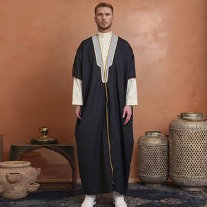 Musulmán Soudi Eid Premium bordado Thobe Thawb profesor Abaya Kaftan <span class=keywords><strong>para</strong></span> hombres M0111 - Product Image 5