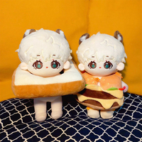Poupées en peluche personnalisées, mignonnes, en tissu doux, en coton, faible MOQ, 20 cm, faites à la main, poupées Kpop, rembourrage en coton PP