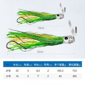 Leurre de jupe de poulpe en résine pour la pêche en haute mer Appât de calmar à naufrage rapide pour les espèces cibles de bar dans les rivières et la pêche à la traîne au gros thon - Product Image 3