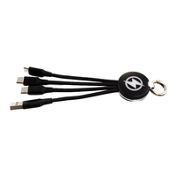 Nuevo producto 3 en 1Cable 16CM Cable DE DATOS trenzado de nailon luminoso de carga corta para teléfono móvil