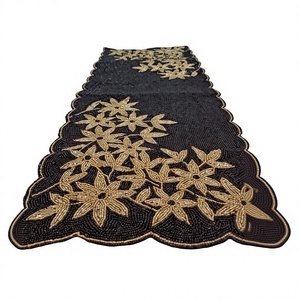 Wholesale Beaded Embroidery Table Runner for Dining Table Centerpiece Wedding Reception Party Events and Elegant Home Decor - Product Image 1