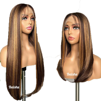 Perruques 100% Cheveux Humains, Dentelle HD Transparente 13*4, Cheveux Longs Lisses Style Piano, Styles Brésiliens et Vietnamiens, Perruque Sans Colle, Vente en Gros