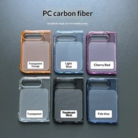 Vente en gros d'étuis transparents en fibre de carbone pour iPhone 18 Duo, coque de téléphone transparente pliable en PC pour Apple 18 Duo