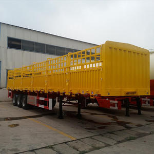 Semirremolque de carga para transporte de ganado, ovejas, pollos, algodón y caña de azúcar con valla y cortina - Product Image 4
