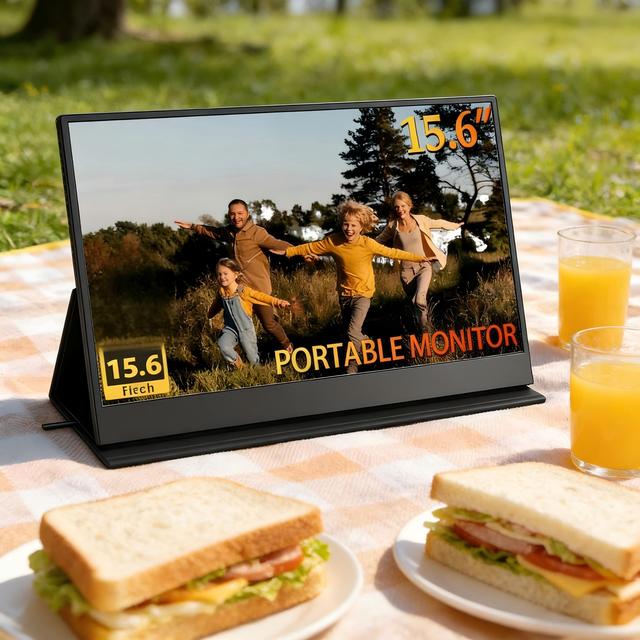 15.6" Portable Monitor FHD 1080P IPS External Display USB-C HDMI Second Screen for Laptop MacBook Phone Switch Xbox PS5 Gaming