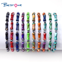 Bestone – Bracelet en pierres naturelles, magnifique bijou impérial, plaqué argent, 10 Styles, 5x12mm, vente en gros