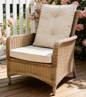 Meubles de terrasse en rotin et osier Chaise longue à inclinaison réglable Chaise berçante Chaises et tables d'extérieur