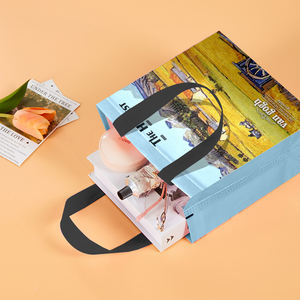 Özelleştirilmiş toptan katlanabilir eko pazarı ucuz Tote çanta özel baskılı geri dönüşümlü kumaş olmayan dokuma hediye alışveriş çantaları ile logo - Product Image 2