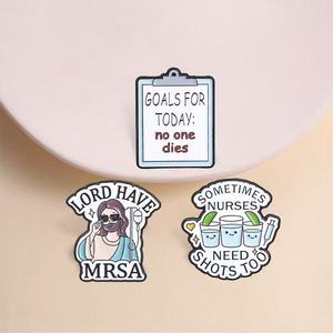 Atacado: Broches de Metal Criativos com Desenhos Animados de Frascos de Remédios para Enfermeiros e Médicos - Product Image 3