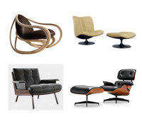 Fauteuil de salon capitonné en cuir et velours Brasilia, chaise de yoga pour adultes, fauteuil double en teck, ottoman de luxe scandinave nordique
