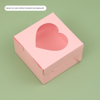 Boîte cadeau personnalisée en carton à thème cœur avec fenêtre, emballage portable pour mariage