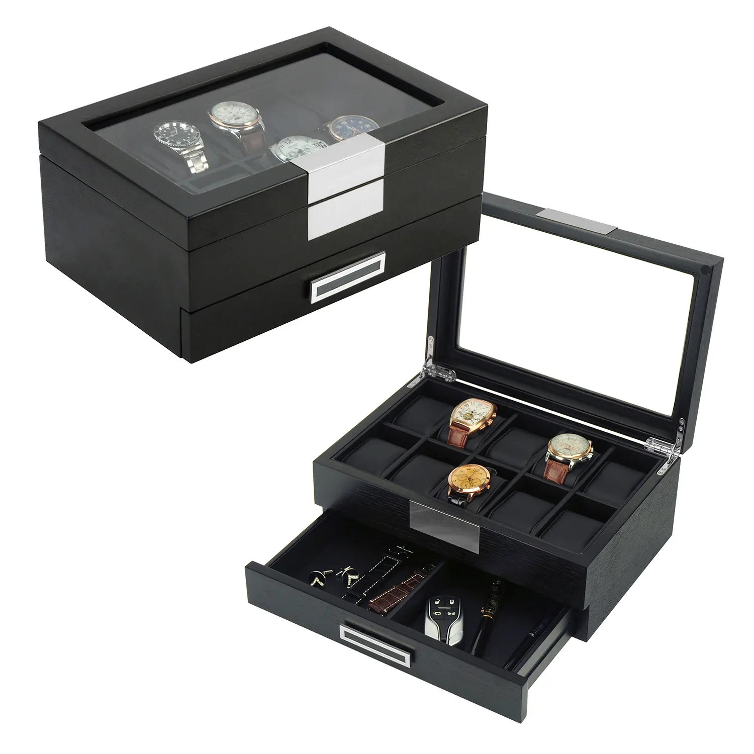 Sonny Caja de reloj Uhrenbox fancy engraved for him drawer double designer watch box