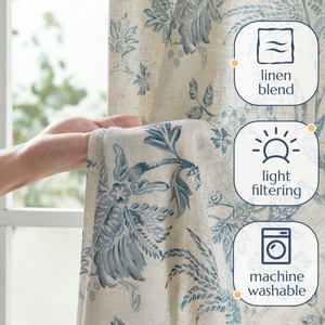 JINCHAN, expert OEM depuis 38 ans, rideaux Cité Floral, rideaux modernes en poly-linoléum bio, traitement de fenêtre personnalisable sous marque privée - Product Image 2