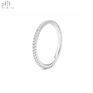 Hong Kong Supplier Classic Customized Eternity Band Fine Jewelry Wholesale 18K White Gold Natural Diamond Stackable <b>Ring</b> - Product Image 2