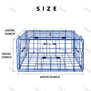 Piège à crabes de Dungeness - Fil d'acier revêtu de vinyle pliable avec 2 trous de fuite, compact pour <span class=keywords><strong>la</strong></span> pêche aux crabes et aux homards - Product Image 2