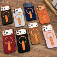 Coque de luxe en cuir motif queue de phénix avec support vertical et dos magnétique pour iPhone 18 17 Pro Max 16 15 Plus