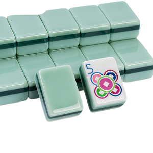 Venta al por Mayor de Fichas de Mahjong Americanas de Acrílico de 4 Capas, 160 Piezas, Grabadas con Láser Verde Claro, Modernas, Portátiles y de Lujo para Entretenimiento - Product Image 2