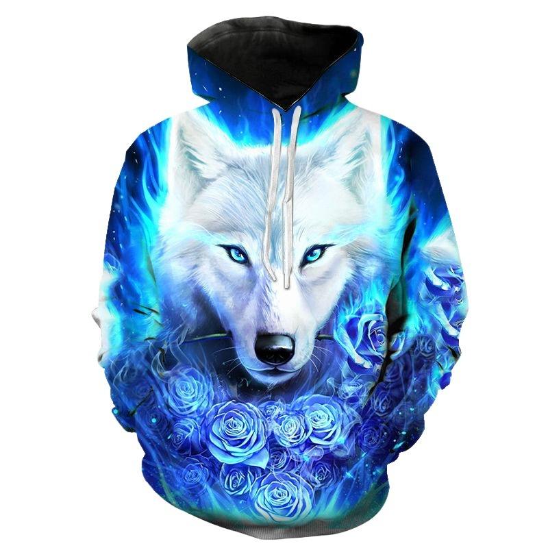 Custom 3D Printed Wolf Hoodie for Men, Women Kids ODM Available