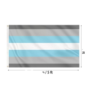Drapeau Demiboy OEM Gris Bleu Blanc 3x5 pieds Personnalisé en Polyester Impression Numérique en Gros pour Événements Nationaux - Product Image 2